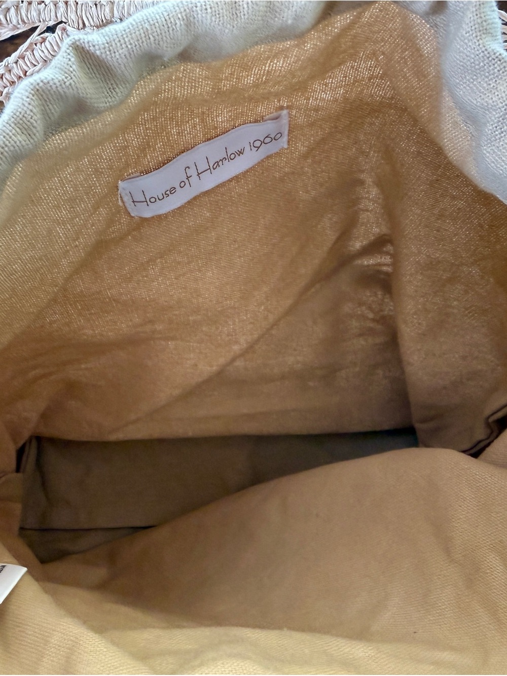 House of Harlow 1960 Beige Macramé Satchel - Picture 7 of 11